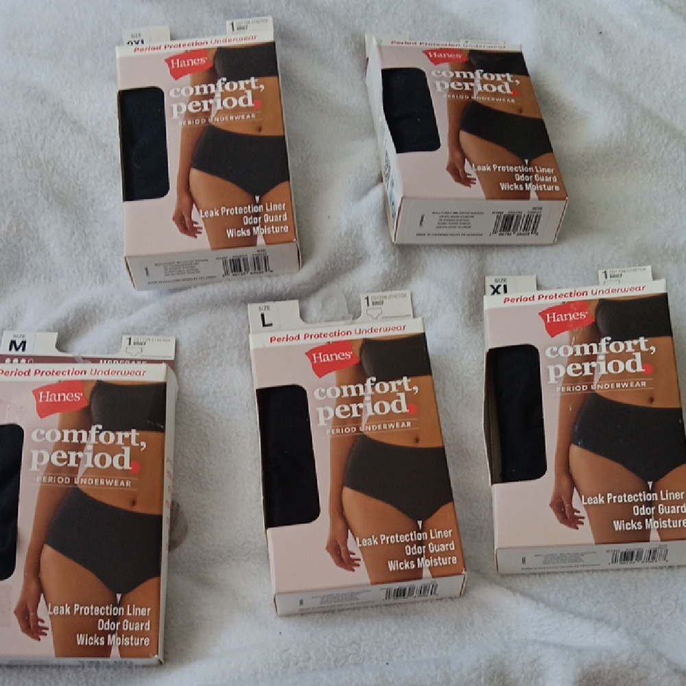 Hanes Black Comfort Period Briefs for Women You Will Receive 2